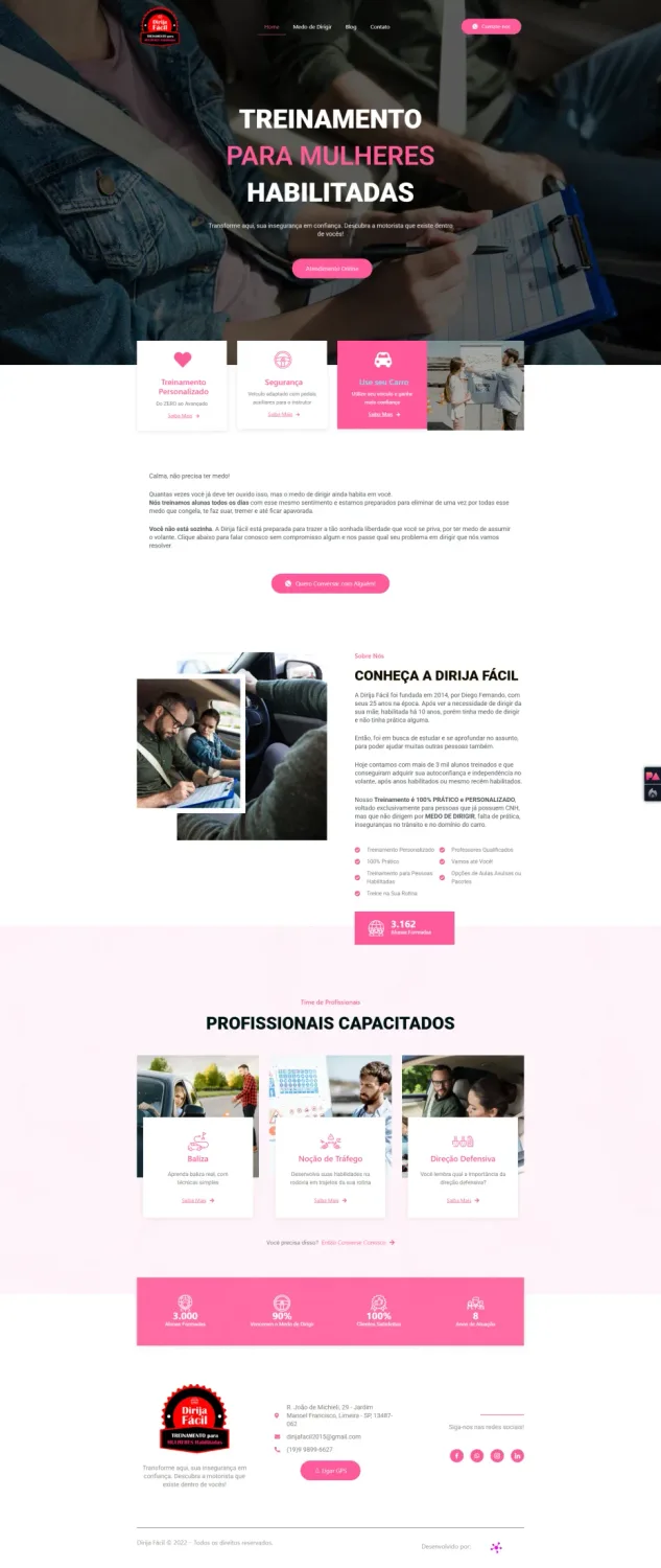 Site institucional da Dirija Fácil, cliente da TMC